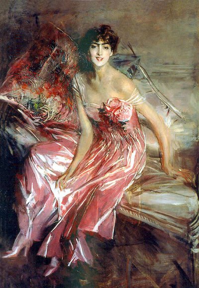 Frau in Rosa von Giovanni Boldini